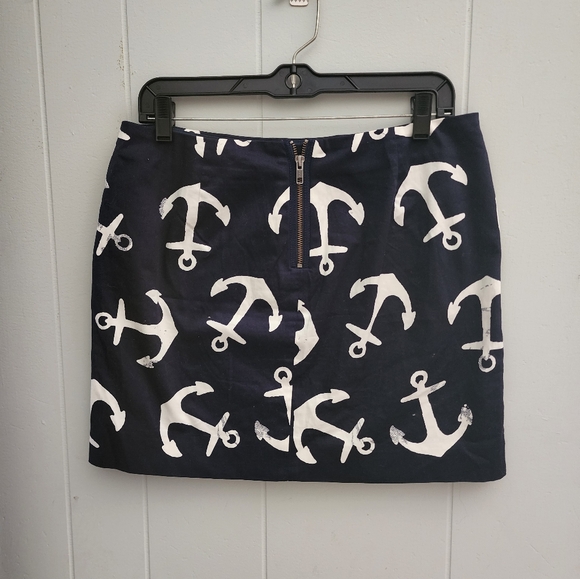 J.Crew Navy Blue And white Nautical Skirt - Picture 2 of 14